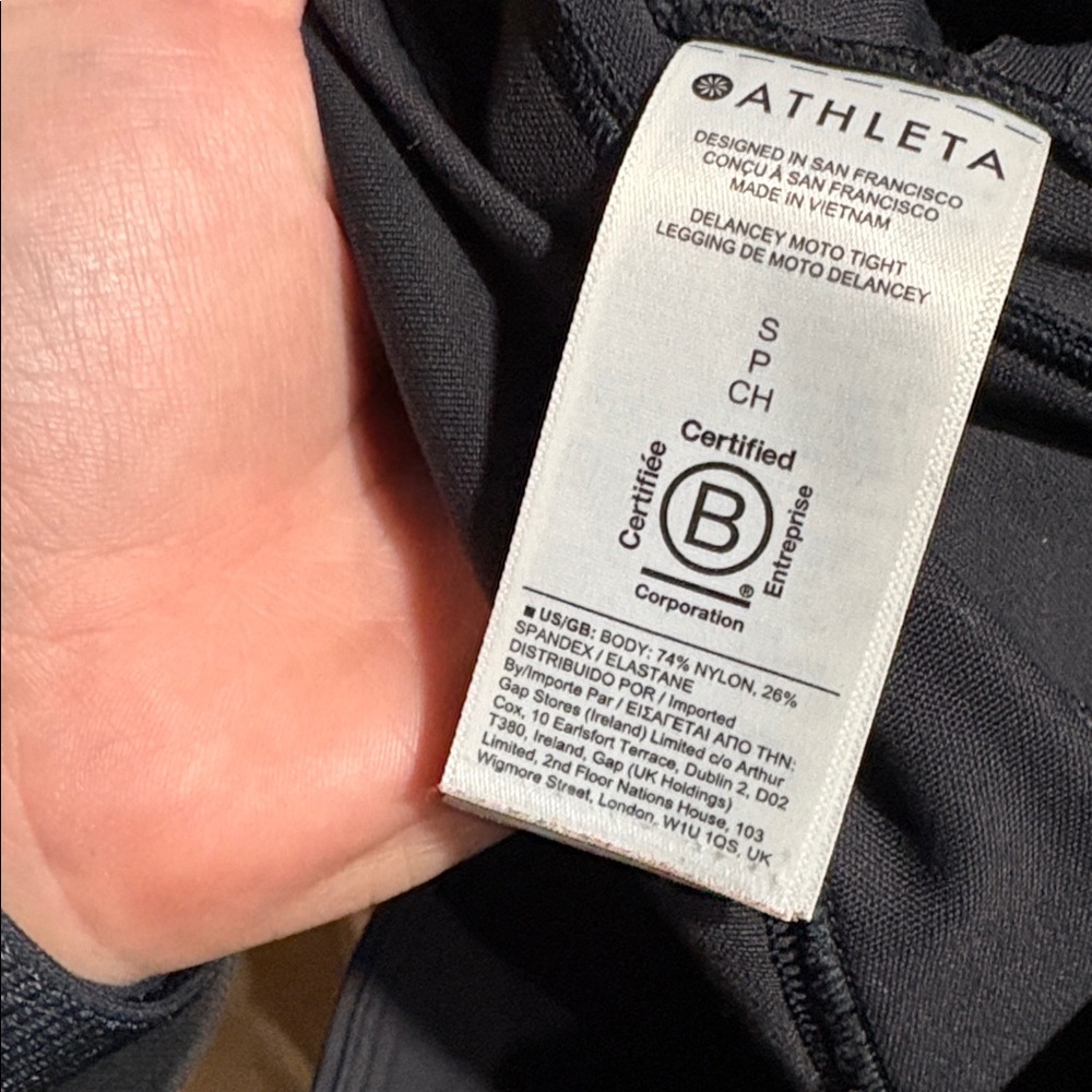 Athleta women's SP delancey moto tight leggings high rise waist zipper ankle - Picture 8 of 9